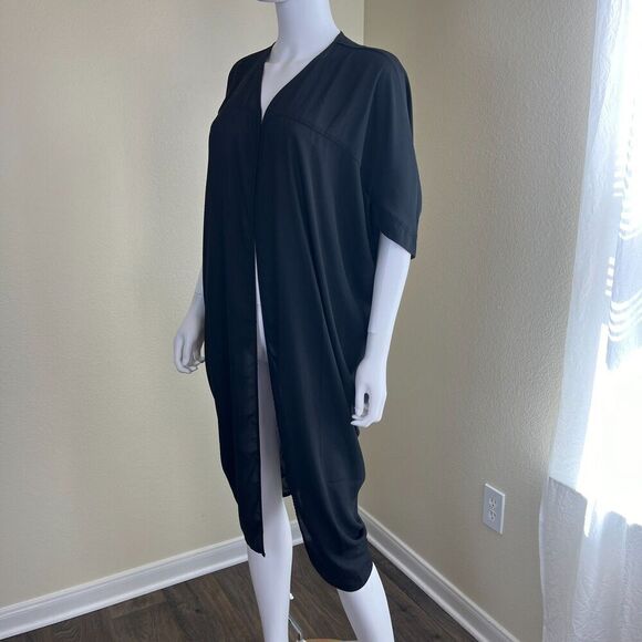 Melissa McCarthy Seven7 Womens Size S Black Sheer Cocoon Kimono Cardigan Minimal - Picture 9 of 15